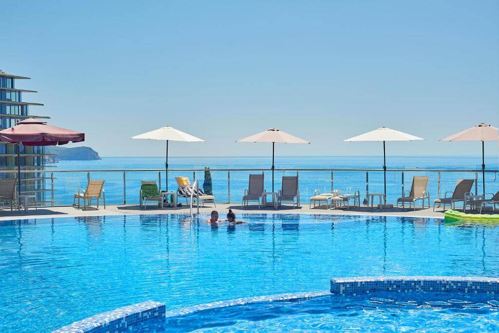 Terrazza con vista mare a Bečići